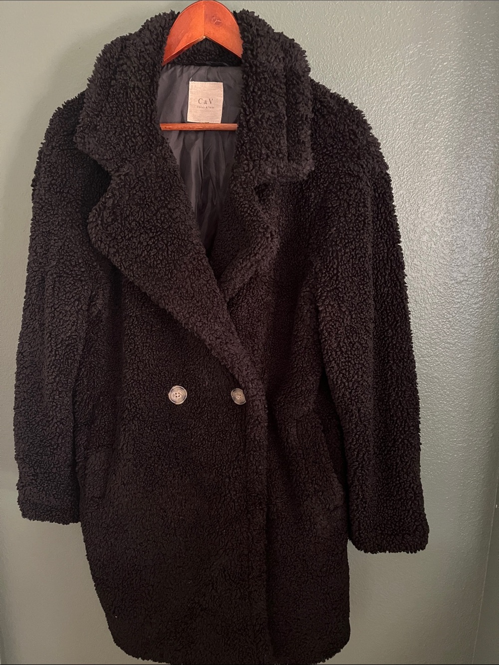 Chelsea & Violet Double Breasted Teddy Bear Coat